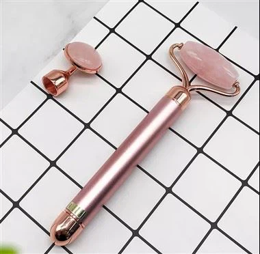 2 in 1 Rose Quartz Face Roller Elektriline Jade Roller