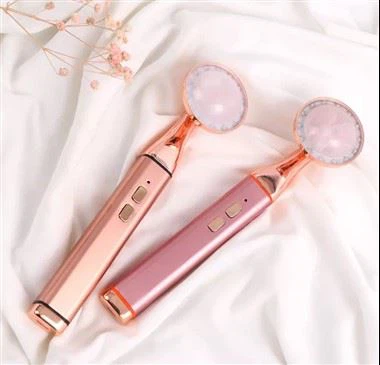 24k kuldne LED Roosa Kvartsist Jade Roller näohooldusrull