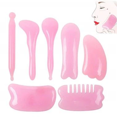 7 tk looduslikust vaigust merevaigu Gua Sha kaabits näohooldustööriist